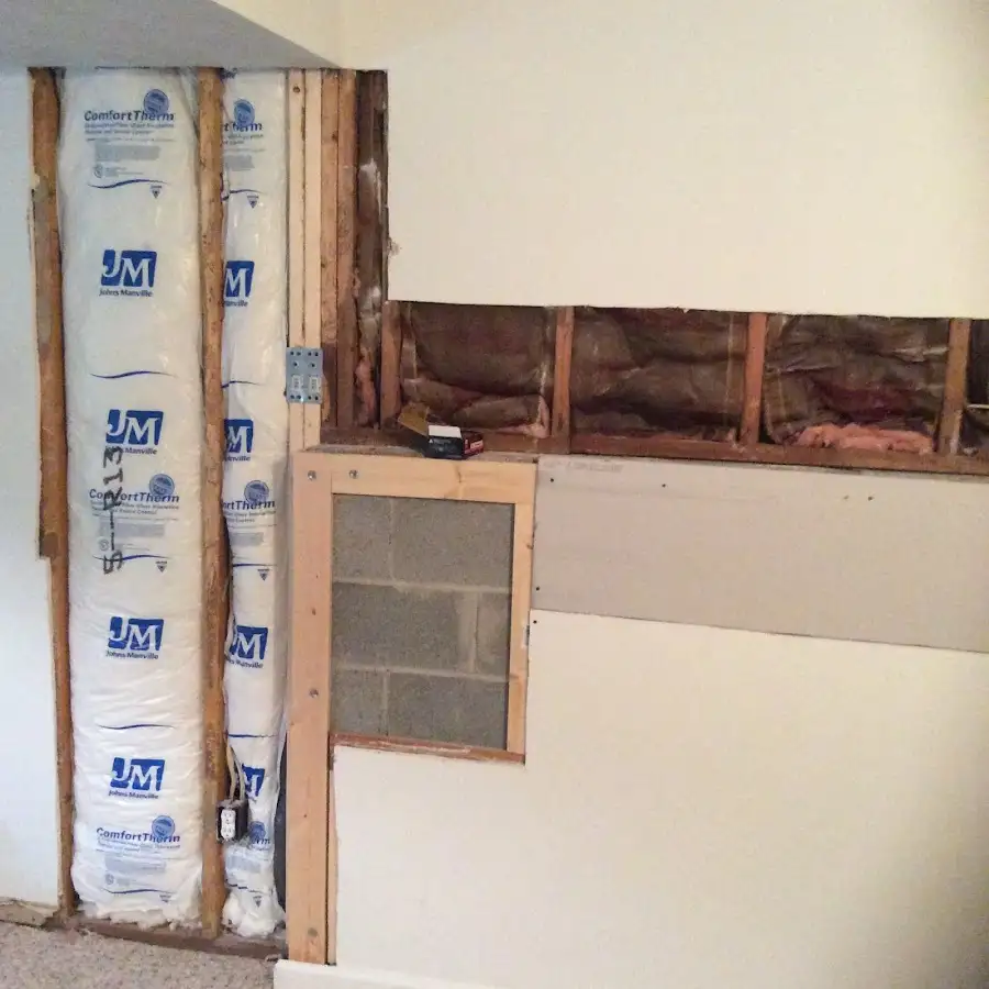 Wall insulation replacement during Contents Cleaning & Restoration in Mahomet